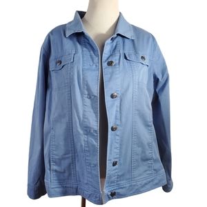 APPLESEED's Button Front Cotton Blue Jean Style Jacket Size 1X